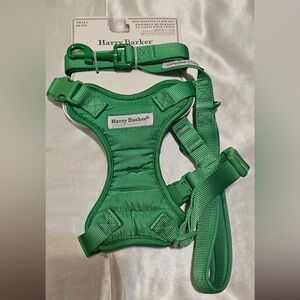 Harry Barker Green Padded Harness and Matching Leash Set (S)